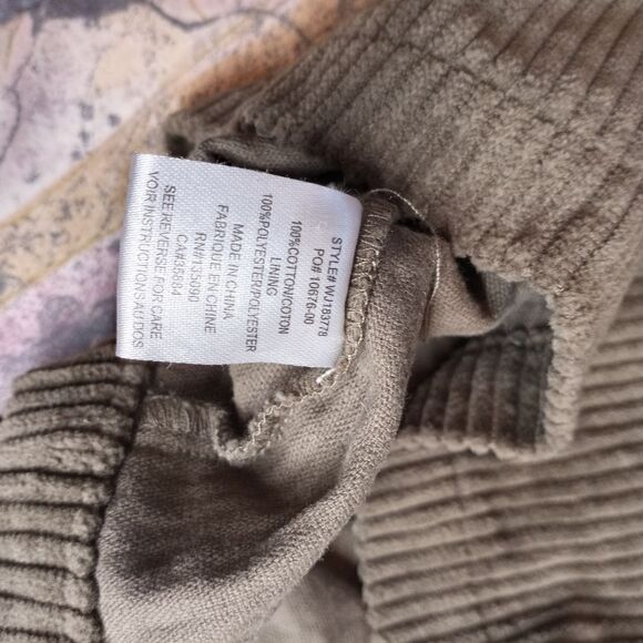White Crow Womens Jacket Small S Corduroy Long Sleeve Button Up Olive Pockets. - Picture 10 of 12